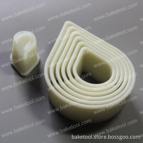 Food grade 8pcs water drop shaped nylon cutters set for cake decoration